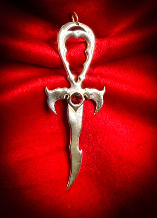 3rd Generation Legacy Ankh with  6MM Garnet